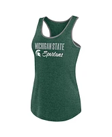 Fanatics Women's Heather Green Michigan State Spartans Fuel Racerback Tank Top