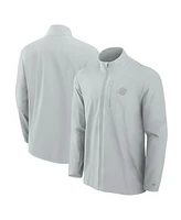 Fanatics Men's Gray Miami Dolphins Front Office Woven Full-Zip Jacket