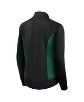 Fanatics Women's Black Milwaukee Bucks Studio Fitted Full-Zip Gym Track Jacket