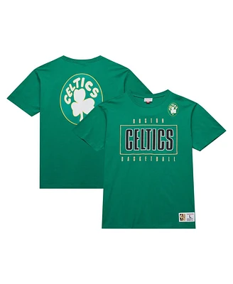 Mitchell & Ness Men's Kelly Green Boston Celtics Hardwood Classics Team Og 2.0 Premium Vintage Logo T-Shirt