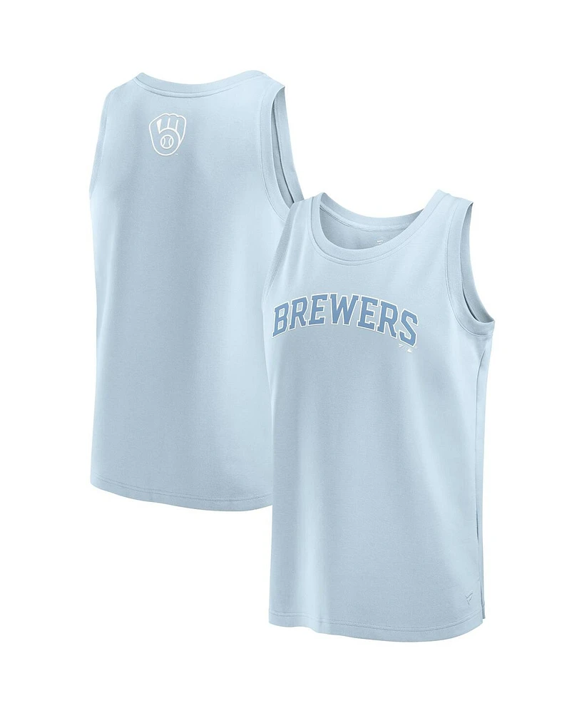 Fanatics Men's Light Blue Milwaukee Brewers Elements Tank Top