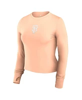 Fanatics Women's Pink San Francisco Giants Studio Fitted Long Sleeve Gym Top