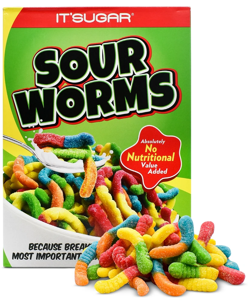 It'Sugar Sour Worms Cereal Gift Box, 24 oz