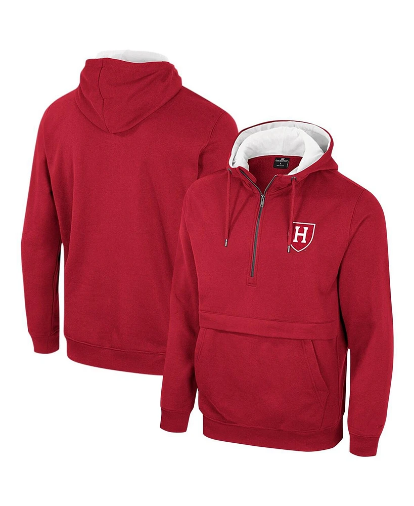 Colosseum Men's Crimson Harvard Team Half-Zip Pullover Hoodie