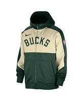 Nike Men's Hunter Green Milwaukee Bucks Authentic On-Court Showtime Performance Full-Zip Hoodie