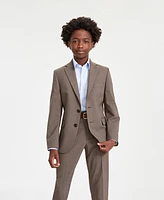 Big Boys Mini Check Classic Fit Stretch 2-Piece Suit