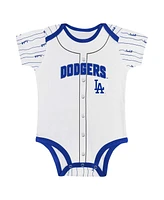 Outerstuff Baby Gray/White Los Angeles Dodgers Two-Pack Play Ball Bodysuit Set