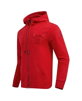 Pro Standard Men's Red Chicago Bulls Triple Tonal Dk Full-Zip Hoodie Jacket