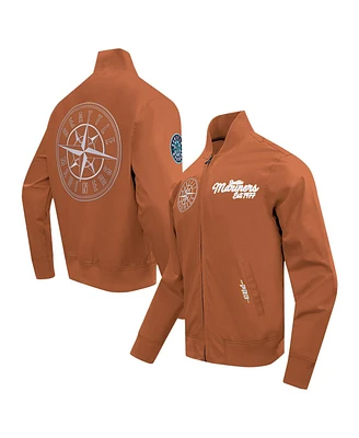 Pro Standard Men's Brown Seattle Mariners Paint The City Twill Full-Zip Jacket