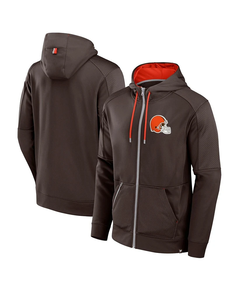 Fanatics Men's Brown Cleveland Browns Defender Full-Zip Hoodie