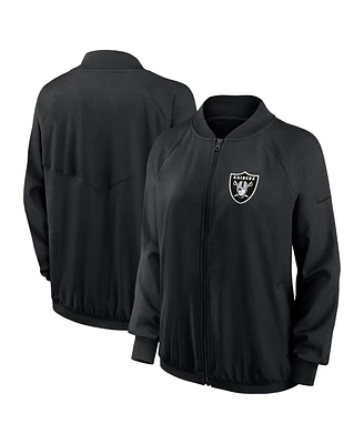 Nike Women's Black Las Vegas Raiders Raglan Full-Zip Jacket