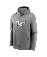 Nike Men's Heather Gray Philadelphia Eagles Rewind Club Logo Pullover Hoodie