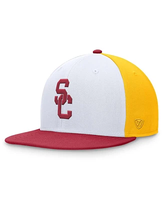 Top of the World Men's White/Cardinal Usc Trojans Tri-Tone Heritage Collector Fitted Hat