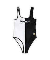 G-iii 4Her by Carl Banks Women's Black/White Minnesota Vikings Last Stand One-Piece Swimsuit