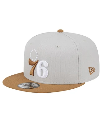 New Era Men's Cream Philadelphia 76ers Color Pack 2-Tone 9FIFTY Snapback Hat