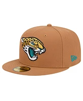 New Era Men's Tan Jacksonville Jaguars Color Pack 59FIFTY Fitted Hat with Side Patch