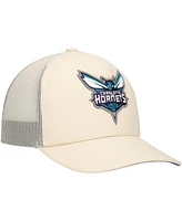 Mitchell & Ness Men's Cream Charlotte Hornets Trucker Adjustable Hat