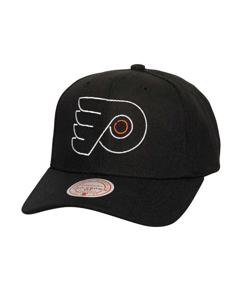 Mitchell & Ness Men's Black Philadelphia Flyers Soul Strike Neon Logo Pro Crown Adjustable Hat