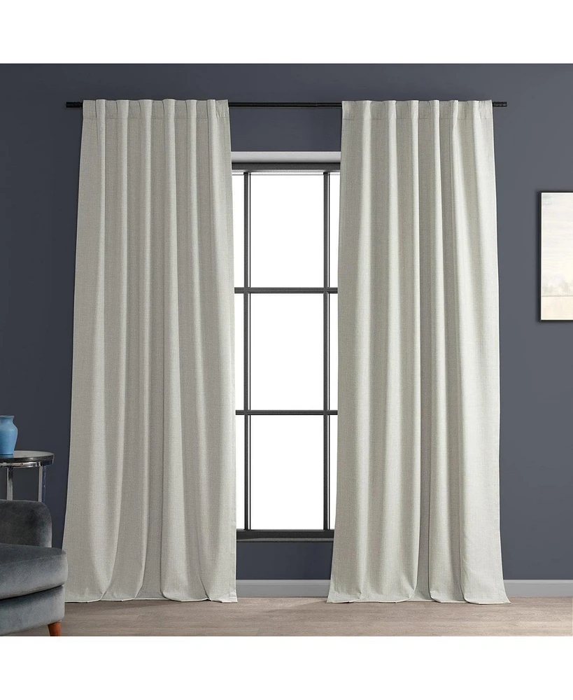 Half Price Drapes Warm White Performance Linen Hotel Blackout Curtain