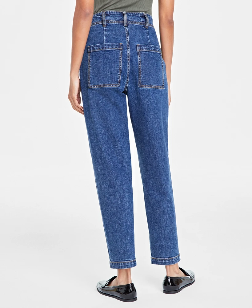 On 34th Women's Pleated Tapered-Leg Jeans, Created for Macy's