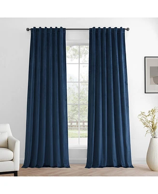 Half Price Drapes Deep Cobalt Blue Simply Velvet Room Darkening Curtain Pair (2 Panels)