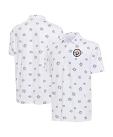 Antigua Men's White Pittsburgh Steelers Fireworks Polo