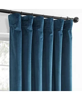 Half Price Drapes Dark Blue Simply Velvet Room Darkening Curtain Pair (2 Panels
