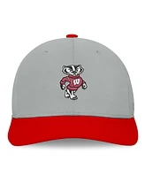 Top of the World Men's Gray/Red Wisconsin Badgers Mick Flex Hat