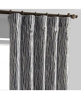 Half Price Drapes Tiger Striped Grey Faux Silk Jacquard Room Darkening Curtain