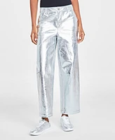 On 34th Women's Metallic Faux-Leather Pants, Created for Macy's