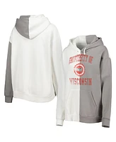 Gameday Couture Women's Gray/White Wisconsin Badgers Split Pullover Hoodie