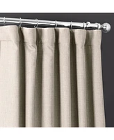 Half Price Drapes Fossil Grey Italian Faux Linen Room Darkening Curtain