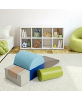 6 Piece Climb Crawl Play Set Indoor Kids Toddler Baby Safe Soft Foam Blocks Toys