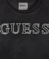 Guess Big Girls Short-Sleeve Rhinestone-Embellished Velour T-Shirt