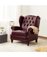 Hulala Home Alex 33" Wide Genuine Leather Arm Chair