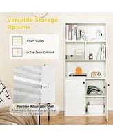 Skonyon 5-Tier Freestanding Bookcase with Open Cubes and Adjustable Shelf-White