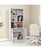Skonyon 5-Tier Freestanding Bookcase with Open Cubes and Adjustable Shelf-White