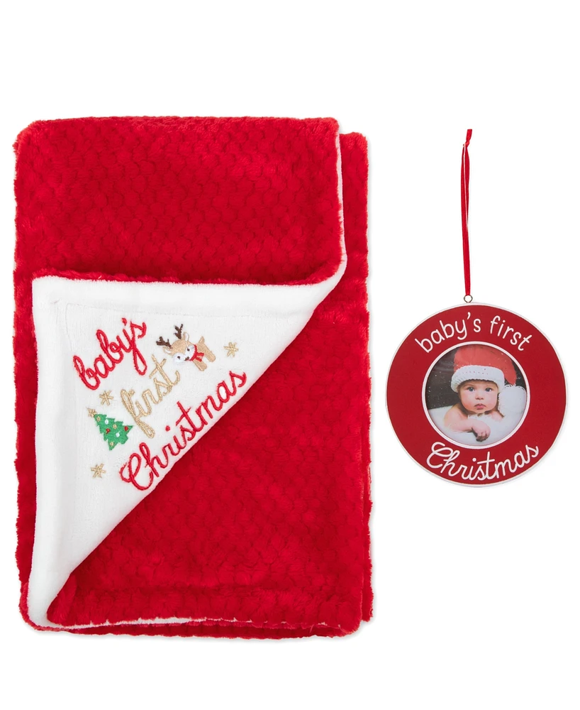 Baby Essentials Baby's First Christmas Blanket & Frame, 2-Piece Set