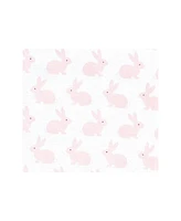 Hudson Baby Infant Girl Cotton Poly Flannel Receiving Blankets, Pink Honey Bunny, One Size