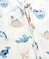 Baby Essentials Baby Boy Dino Footie, Swaddle, Hat & Wood Sign, 4-Piece Set