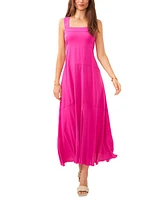 Vince Camuto Women's Smocked Back Challis Tiered Sleeveless Maxi Dress