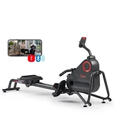 Sunny Health & Fitness Smart Silent Magnetic Rowing Machine with Aluminum Dual Slide Rail –Magnetic Resistance Rower Designed for Low