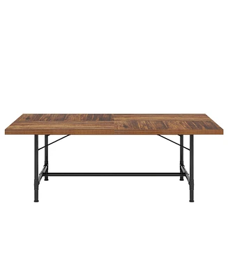 Tribesigns 6FT Conference Table, Rustic Rectangle 70.8" W x 35.4" D Meeting Table, Industrial Seminar Table Boardroom Desk for Office Meeting Conferen