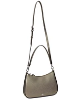 Lauren Ralph Women's Crosshatch Leather Medium Danni Shoulder Bag