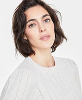 On 34th Women's Pointelle Crewneck Pullover Sweater, Created for Macy's