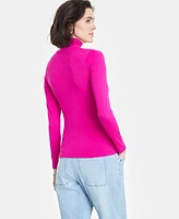 On 34th Women's Ribbed Mock Neck Long-Sleeve Top, Created for Macy's