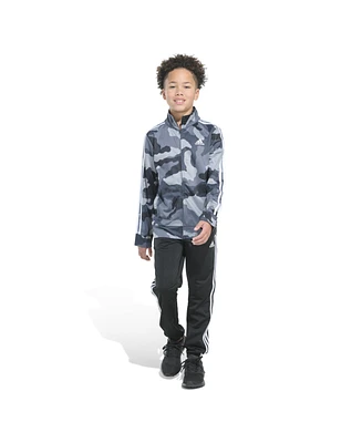 adidas Big Boys Camo Printed 3-Stripe Tricot Jacket, 2-Piece Set