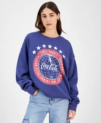 Grayson Threads, The Label Juniors' Coca Cola Disco Crewneck Sweatshirt