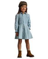 Polo Ralph Lauren Toddler and Little Girls Ruffled Cotton Chambray Dress