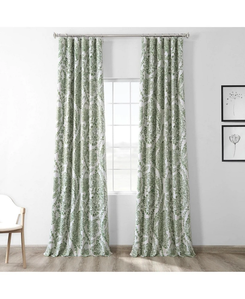 Half Price Drapes Tea Time Green Floral Room Darkening Curtain
